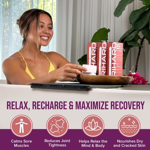 Athletic Muscle & Bath Soak - Rejuvenating Bath Tablets for Active Recovery, Dead Sea & Epsom Salt Formula, 5-Pack for Muscle Recovery & Joint Comfort