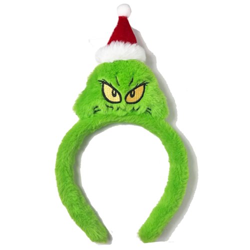 Atvscay Christmas Green Santa Headband,Furry Santa Hat headband,Green Monster Costume Accessories,Xmas Headband,Stole Christmas Holiday Welcome To Whoville Party Hair band. (Green)