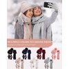 SENPUKI Womens Winter Beanie Hat Scarf Gloves Set, Cute Pom Pom Beanie with Warm Fleece Lined Long Knit Neck Scarf Touchscreen Gloves, 3 Piece Set for Cold Weather(Oatmeal)