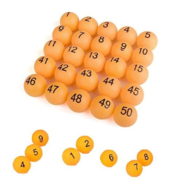 SelfTek 100Pcs Numbered Table Tennis Balls Beer PingPong Balls 40mm Raffle Balls Lottery Balls Printed with Numbers for Party Games (No. 1-100)