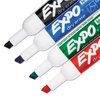 EXPO Low Odor Dry Erase Markers, Chisel Tip, Basic Assorted, 4 pk