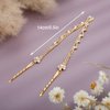 Xerling Boho Rhinestone Forehead Headpiece Head Chain Clip Crystal Pendant Hair Accessories for Festival Bridal Wedding Head Jewelry (Gold)