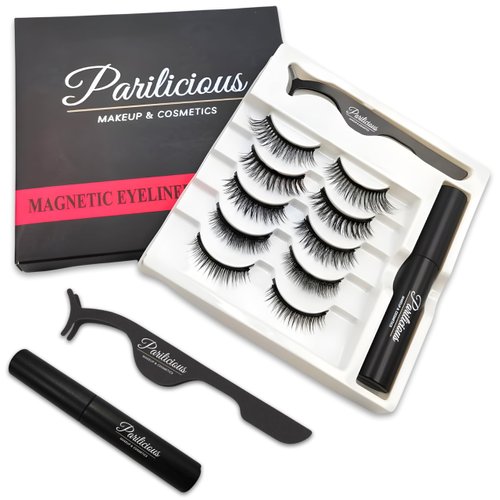 Parilicious PrecisionLash Kit - Magnetic Eyelashes & Waterproof Liner Set for Natural 8D & 3D Look, Reusable Lashes, No Glue,eyelash applicator, strip lashes