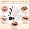 Comkrivy Eyebrow Stamp Stencil Kit, 48 PCS Eyebrow Stencils in 2 Sizes With Long Lasting Waterproof Eyebrow Pomade&Eyebrow Pencil and 3 Eyebrow Tools, Eyebrow Stencil Kits for Beginners Women. (Brown)