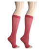 Truform Sheer Compression Stockings, 15-20 mmHg, Women's Knee High Length, Open Toe, 20 Denier, Pink, Small