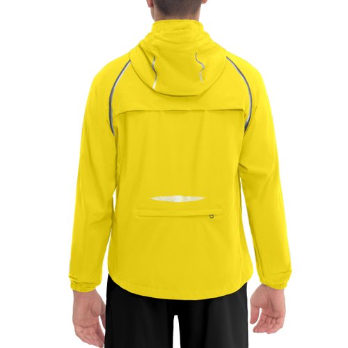 Little Donkey Andy Men's Quick-Dry Running Jacket UPF 50+ Cycling Jacket with Detachable Sleeves and Hood, Water Repellent, Yellow Size XXL