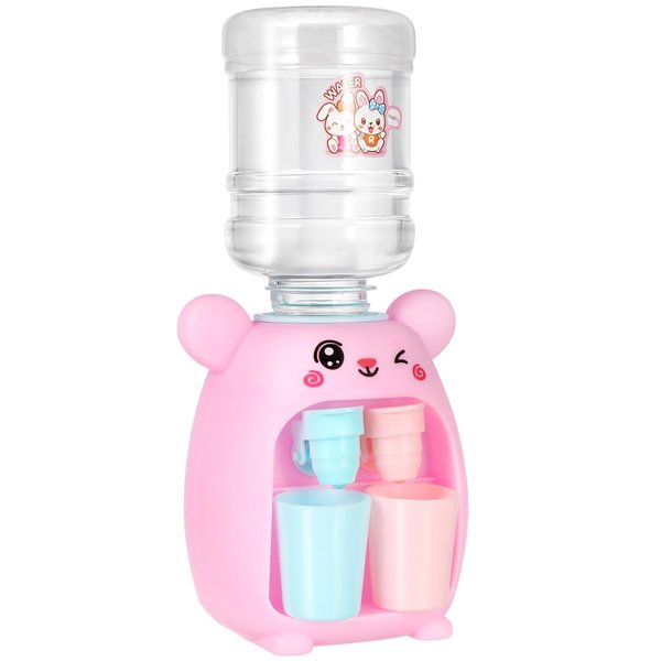 Toddmomy Mini Water Machine Toy, Pink Children Lovely Water Dispenser Drink Water Machine Toy for Kids Dollhouse Playset