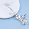 Allereyae Crystal Tiaras Crown Hair Clip Barrette Rhinestone Crown Hairpins Barrette Silver CZ Crown Head Clip Headwear Crystal Wedding Hair Accessories for Women and Girls (Silver)