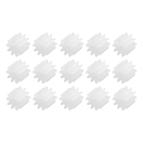 MECCANIXITY 15Pcs Plastic Gears 10 Teeth Plastic Shaft Gears Model 102AA Reduction Gear for RC Car Model DIY Robot,White Module 0.5