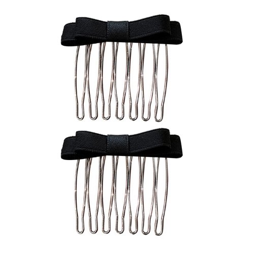 LUJIYY Ribbon Bowtie Hair Comb Sweet Ballet Bowknot Hairpin Hair Styling Comb Hair Pin For Side Hair Korean Headdress Bowknot, Black