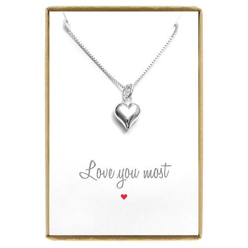 Tiny Heart Necklace, Silver Heart Necklace, Sterling Silver Heart Necklace, Gift for Mom, Gift for Daughter, Girlfriend Gift