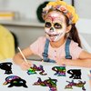 WATINC 60pcs Day of The Dead Scratch Craft Skeleton Cat Art for Kids, Dia De Los Muertos DIY Magic Halloween Scratch Skull Cat Hanging Ornament, Sugar Skeleton Cat Craft Kit for Mexican Party Supplies