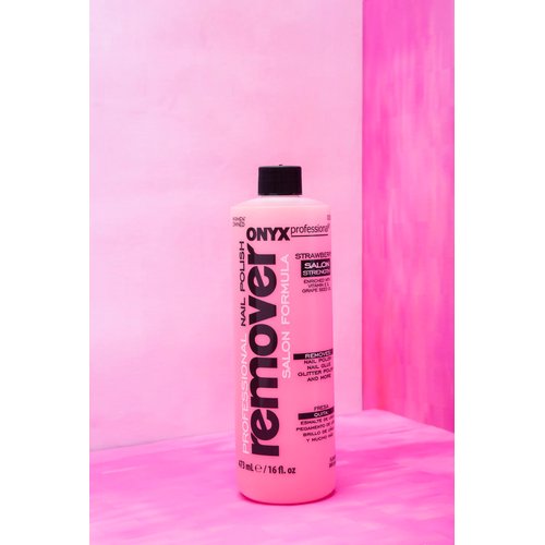 Onyx Professional 16oz Salon Strawberry Formula Nail Polish Remover Removes Polish, Nail Glue, Nail Glitter & Conditions Nails