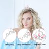Mozeat Lens 2Pcs Crystal Tiara Crown Silver Princess Crystal Headband Heart Rhinestone Tiara Crown for Women Birthday Party Rhinestones Headbands Bride Wedding Headpieces