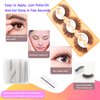 DAODER Self Adhesive Eyelashes NO Glue Need Mink Lashes Fluffy False Eyelashes Natural Look Cat Eye Lashes Reusable with 40 Extra Glue Strips 3 Pairs 16mm (Cat Eye GX01)