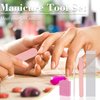 50 Set Disposable Manicure Kit, including 50pcs Mini Nail Buffer, 50pcs Nail File, 50pcs Wood Stick, 50pcs OPP Bag, Press on Nail Tool Kit for Salon Home (pink)