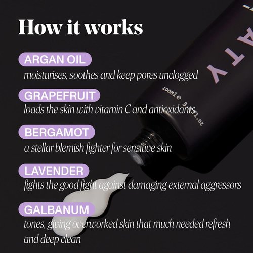 Faace Sweaty Face Mask & Primer Restorative Cream Pore Minimizer, Moisturizes, Mattifies, Soothes Skin with Argan Oil, Aloe, Vitamin C & E, Bergamot, Patchouli, Lavender Organic & Vegan Skincare 3.4oz