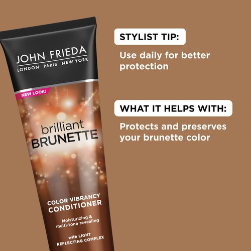 John Frieda Brilliant Brunette Multi-Tone Revealing Color Protecting Conditioner, for maintaining Color Treated Hair, Anti-Fade Conditioner, 8.45 oz, with Sweet Almond Oil and Crushed Pearls