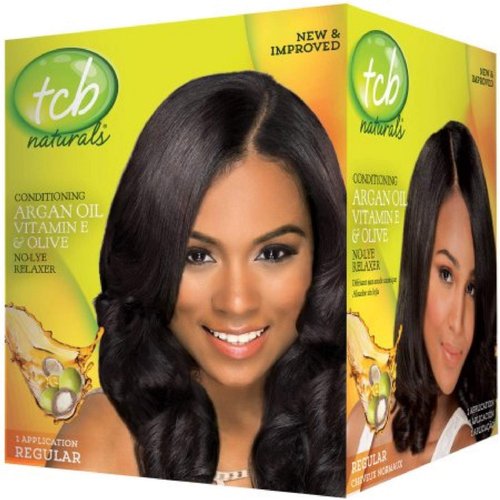 TCB Naturals Olive Oil No Lye Relaxer Kit, Regular,Pack of 3