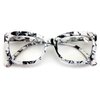 Women Big Lens Butterfly Reading Glasses - Fun Cateye Clear Lens Readers - Vintage Fashion (White Marble, 2.50)
