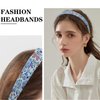 CAVETEE Headbands for Women, 5 Pack Different Designs Fashion Headbands for Women Pearl Headband Padded Headbands Hair Accessories Non-slip Head Bands for Women's Hair (Blue)