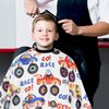 FaHaner Kids Haircut Cape Waterproof Kids Barber Cape with Adjustable Neckline Unisex Kids Hair Cutting Cape Cover Barber Apron for Hairdresser and Stylist 51 x 36 Inch (Cartoon Truck