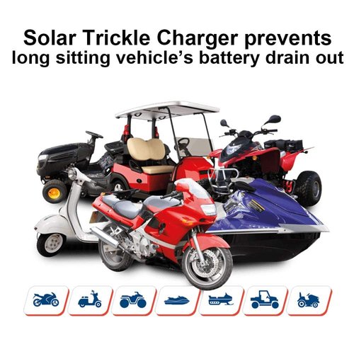 ECO-WORTHY 10W Solar Car Battery Charger Maintainer 12V Waterproof Solar Panel Portable Solar Trickle Charger for Car Truck Boat Lawn Mower RV Trailer Tractor ATV Utility Vehicle Battery