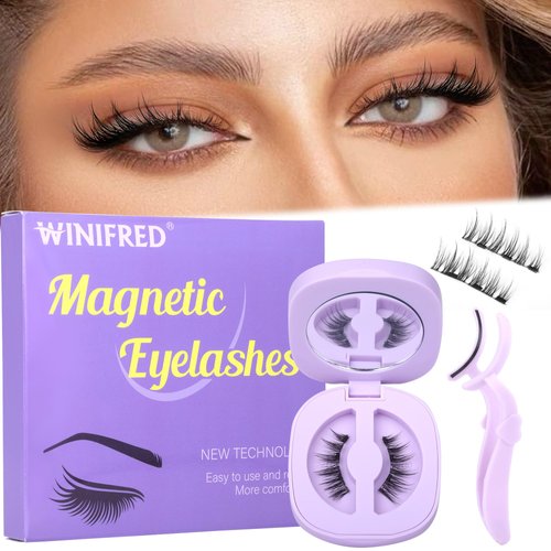Magnetic Eyelashes Half Manga Lashes Magnetic Lashes with Applicator Magnetic Eyelashes Natural Look No Glue Manga Eyelashes Reusable Magnetic Eyelashes with Applicator by Winifred