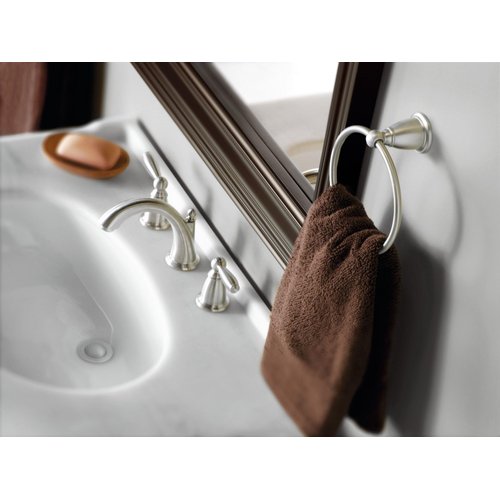 Moen Brantford Brushed Nickel Traditional Bathroom Hand Towel Ring, Wall Mounted Towel Hanger, YB2286BN
