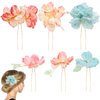 6 PACK Flower Hair Pins, U-Shaped Rhinestone Floral Hair, Embellished With Pearls Beautiful Hair Pin Floral Hairpieces, Beautiful Accessories for Prom and Wedding