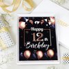 LINGTEER Birthday Decorations Balloon Stand Acrylic Table Centerpieces,Happy 12th Birthday Printed Poster Centerpieces Backdrop Party Decorations. - Black Set of 2