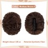 Leterly Messy Bun Hair Piece, Claw Clip Hair Bun Hairpieces Thick Updo Scrunchies Ponytail Hair Extensions Synthetic for Women Medium Brown