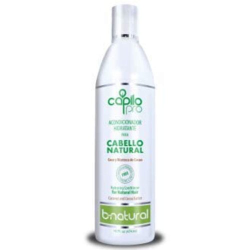 Capilo Pro B-Natural Hydrating Conditioner w/Coconut Oil and Cocoa Butter (16 oz Bottle); No Parabens, Salt, Sulfate, Silicone, Mineral Oil or Petrolatum Jelly