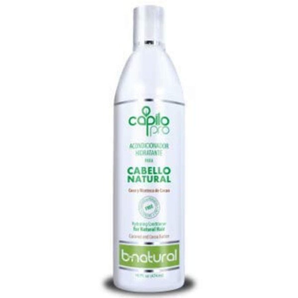 Capilo Pro B-Natural Hydrating Conditioner w/Coconut Oil and Cocoa Butter (16 oz Bottle); No Parabens, Salt, Sulfate, Silicone, Mineral Oil or Petrolatum Jelly