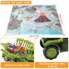 Wellkyo Dinosaur Toys for Kids 3-5 Years,Tyrannosaurus Dinosaur Truck Toys with Jurassic World Activity Play Mat,4 Motorcycle Riding Dinosaurs，8 Dinosaur Cards，6 Dino Figures Set for Boys Girls