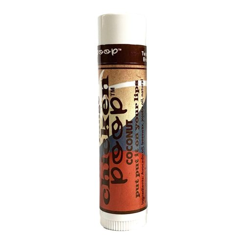 Chicken Poop Lip Balm Simone Chickenbone 100% Natural Moisturizer for Dry Chapped Lips, 0.15 oz, (Coconut), 24 hr moisture, Pack of 1