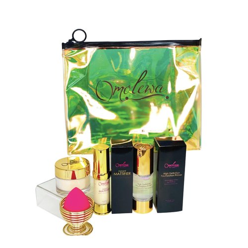 Omolewa HIGH DEF BOSS | 1 HD Foundation Face Primer - Primer Face Makeup | 1 Instant Mattifier - Oily Skin Mattifier | 1 HD Finishing Setting Powder - Loose Powder | with Gift Box and Blending Sponge
