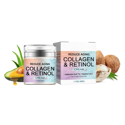 Face Moisturizer Collagen Cream, Anti-Aging Retinol Cream for Face, Day and Night Hydrating Acid with Collagen and Hyaluronic Acid Moisturizer, Hydrating Wrinkle Cream for Face