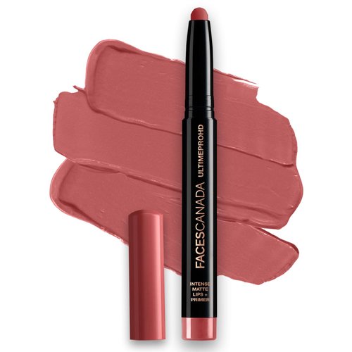 FACESCANADA Ultime Pro HD Intense Matte Lipstick + Primer - Tea Rose (Nude) | 9 Hour Long Lasting Lip Color | Lightweight & Smudge Proof Matte Finish | 0.05 Oz/1.4g