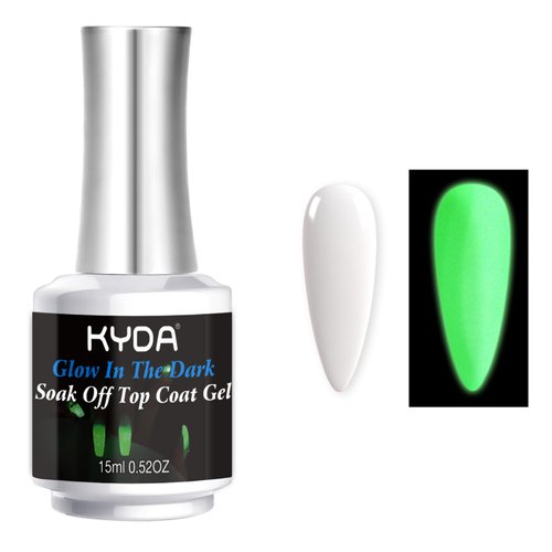 KYDA 15ml Glow In The Dark Nail Gel Top Coat, Luminous Nail Gel Top Coat for Nail Art, Transparen...