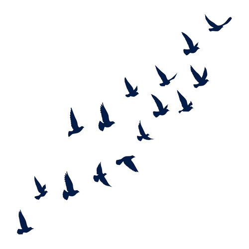 Dopetattoo 4 Sheets Lasting 1-2 Weeks Flying Birds Silhouette Temporary Tattoo Ink Semi Permanent for Adults Woman Flying Bird Tattoo Navy Blue that Look Real Men Women Chest Neck Arm