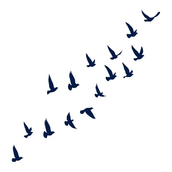 Dopetattoo 4 Sheets Lasting 1-2 Weeks Flying Birds Silhouette Temporary Tattoo Ink Semi Permanent for Adults Woman Flying Bird Tattoo Navy Blue that Look Real Men Women Chest Neck Arm