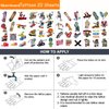 20Sheet Skateboard Sports Temporary Tattoos Stickers 240Pcs Party Decoration Supplies for Girls Boys Birthday Halloween Party Favors Goodie Bags Fillers Exchange Gifts School Prizes Game Rewards