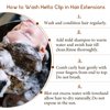 Hetto Curly Hair Extensions Clip in Human Hair #P4/27 Brown Highlight Blonde Curly Clip in Hair Extensions Human Hair Natural Wavy Hair Clip in Extensions 16 Inch 7Pcs 105g
