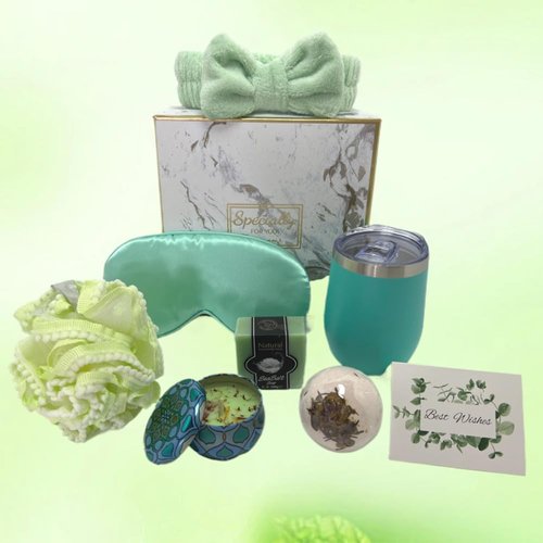 Spa Gift Baskets for Women, Luxury Self Care Relaxation Birthday Gifts for Women, Get Well Soon Gifts for Friend, Scented Bath Gift Box for Christmas,Thanksgiving,Valentine's Day(Green)