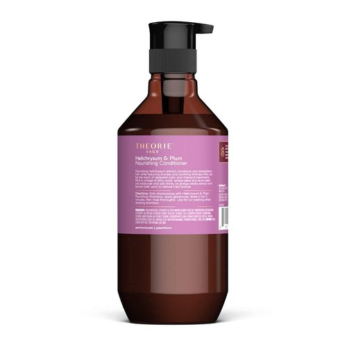 Theorie Helichrysum & Plum Nourishing Conditioner - Enrich and Soothe - Suited for Dry & Over Processed Hair - Protects Color & Keratin Treated Hair, Pump Bottle 400mL, Label Design May Vary