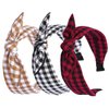 Qiabao Womens Vintage Plaid Headbands Headwraps Hair Band with Bow Pack of 3