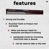 Speert #17 Handmade Wide Narrow Tooth Mustache Beard Comb Small Tortoise Havana Acetate Thick Coarse Curly Fine Short Pocket Sized Facial Hair Grooming Tangle Free Beard Straightener Growth Care Comb