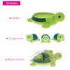 Dollibu Green Sea Turtle Family Animal Bath Squirters 4 Piece Bath Toy Set, Kids Bath Toys for Bathtime & Water Fun, Girls & Boys Floating Cute Animal Rubber Squirt Toys, Pool Toys for Kids