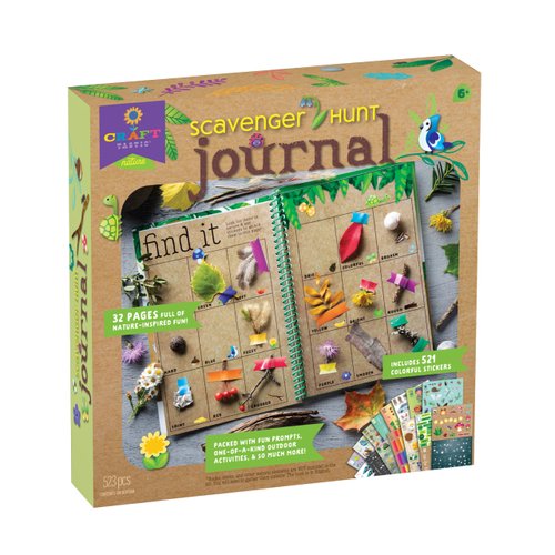 PlayMonster Craft-tastic Scavenger Hunt Journal - Nature DIY Craft Kit - 32 Page Journal with over 500 Stickers - Ages 6+